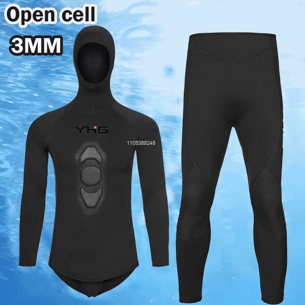 Wetsuit 3Mm Neoprene - 3mm 오픈셀 남성용 잠수복, 안감이 있는